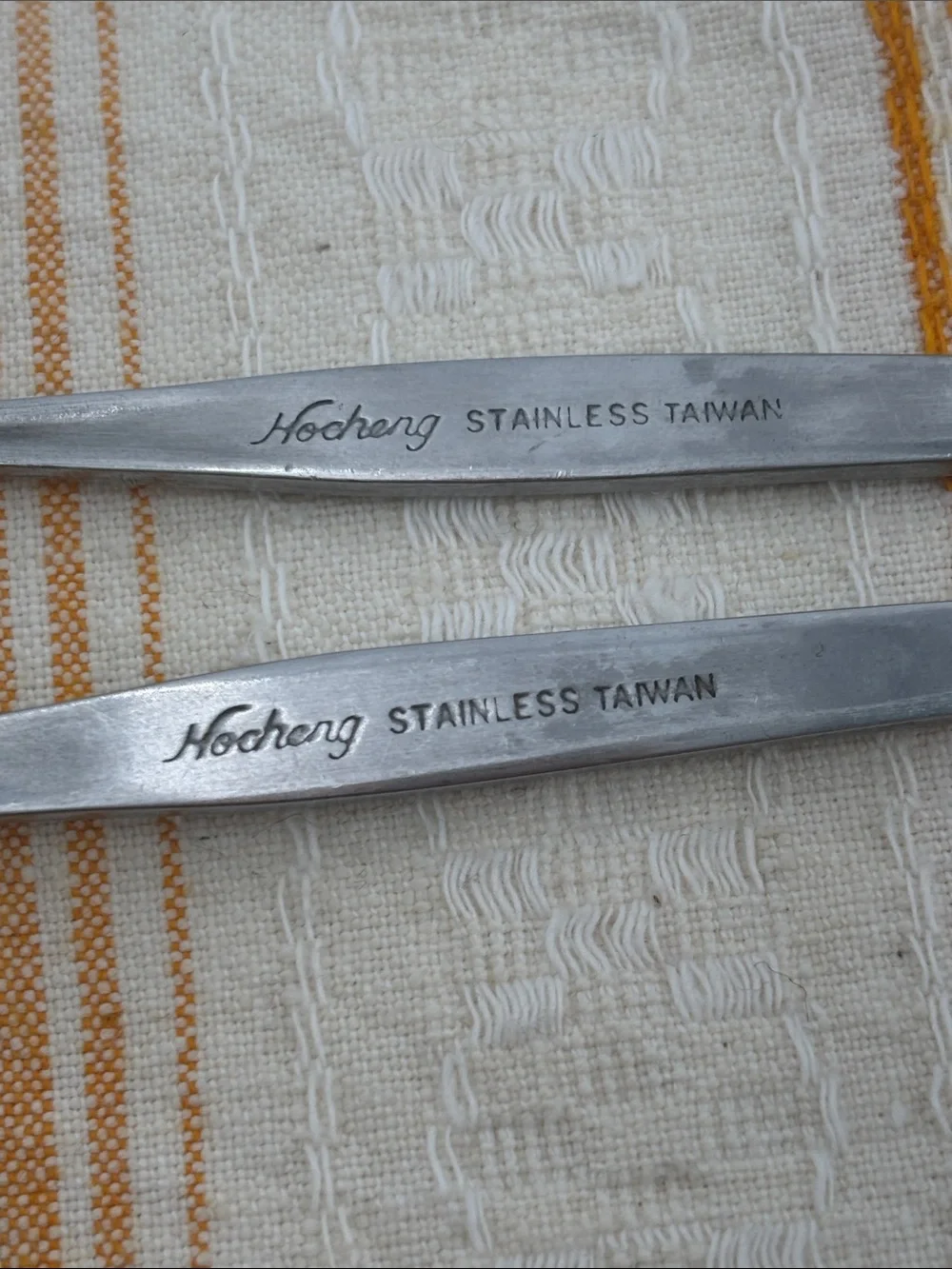 Vintage China airlines (CAL) Hochang high grade stainless steel spoons pair